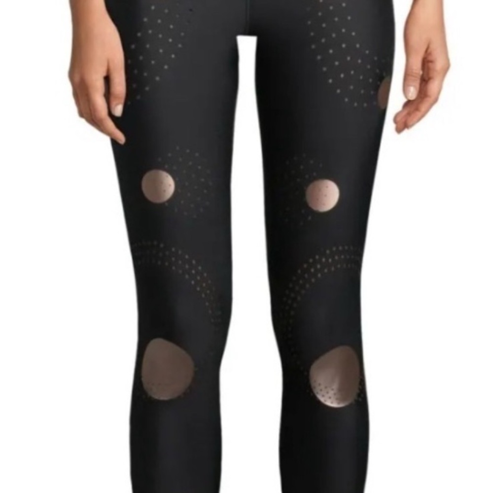 Ultracor Black and Tan Leggings with Mesh Panels